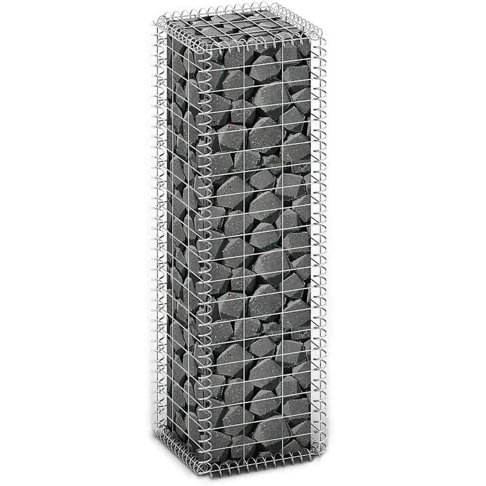 Gabbione in Rete di Acciaio Galvanizzato 100x30x30cm Recinzione Orto da Giardino