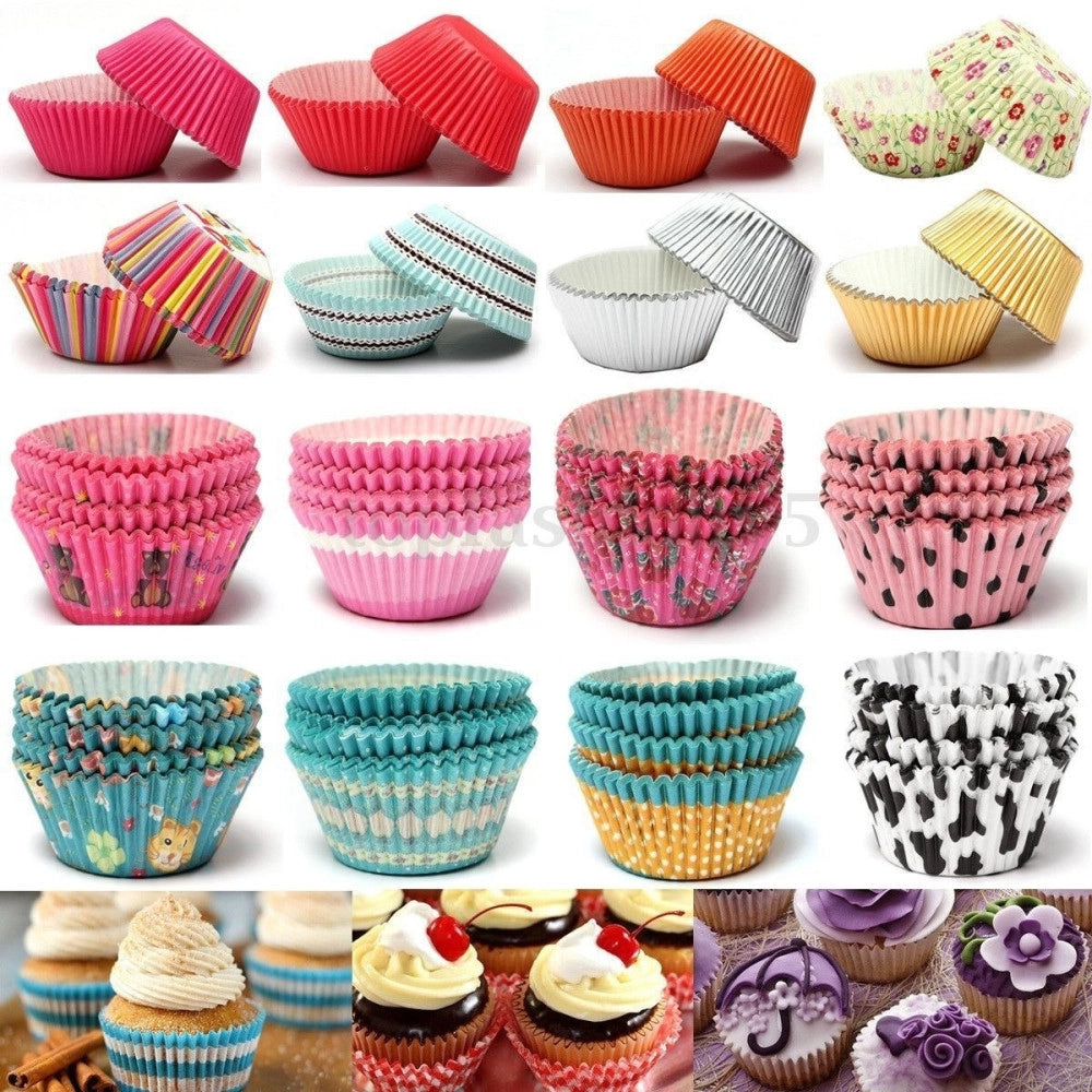 Trade Shop - Kit Pirottini Carta Oleata Cupcake Cases Per Stampi Torta Muffin Colori Misti -      -160 Pezzi -