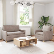 Set di divani 2 pcs Beige Poliestere