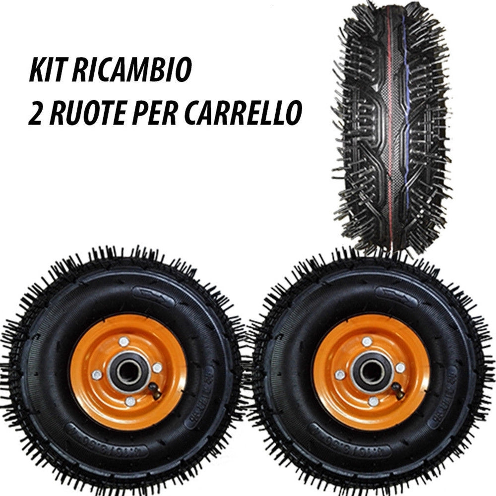 Trade Shop - 2pz Ruota Ruote In Gomma Universali 2x Per Carrello Con Cuscinetto 4.10 / 3.50 -