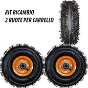 Trade Shop - 2pz Ruota Ruote In Gomma Universali 2x Per Carrello Con Cuscinetto 4.10 / 3.50 -