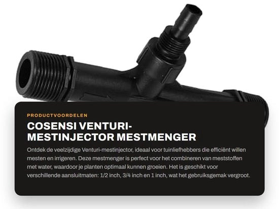 Mestinjector Venturi - POM - 1/2 pollici/3/4 pollici/1 pollice - portata 0,29-6,34 m3/h - resistente agli urti - duraturo - efficiente impianto di iniezione di pressione