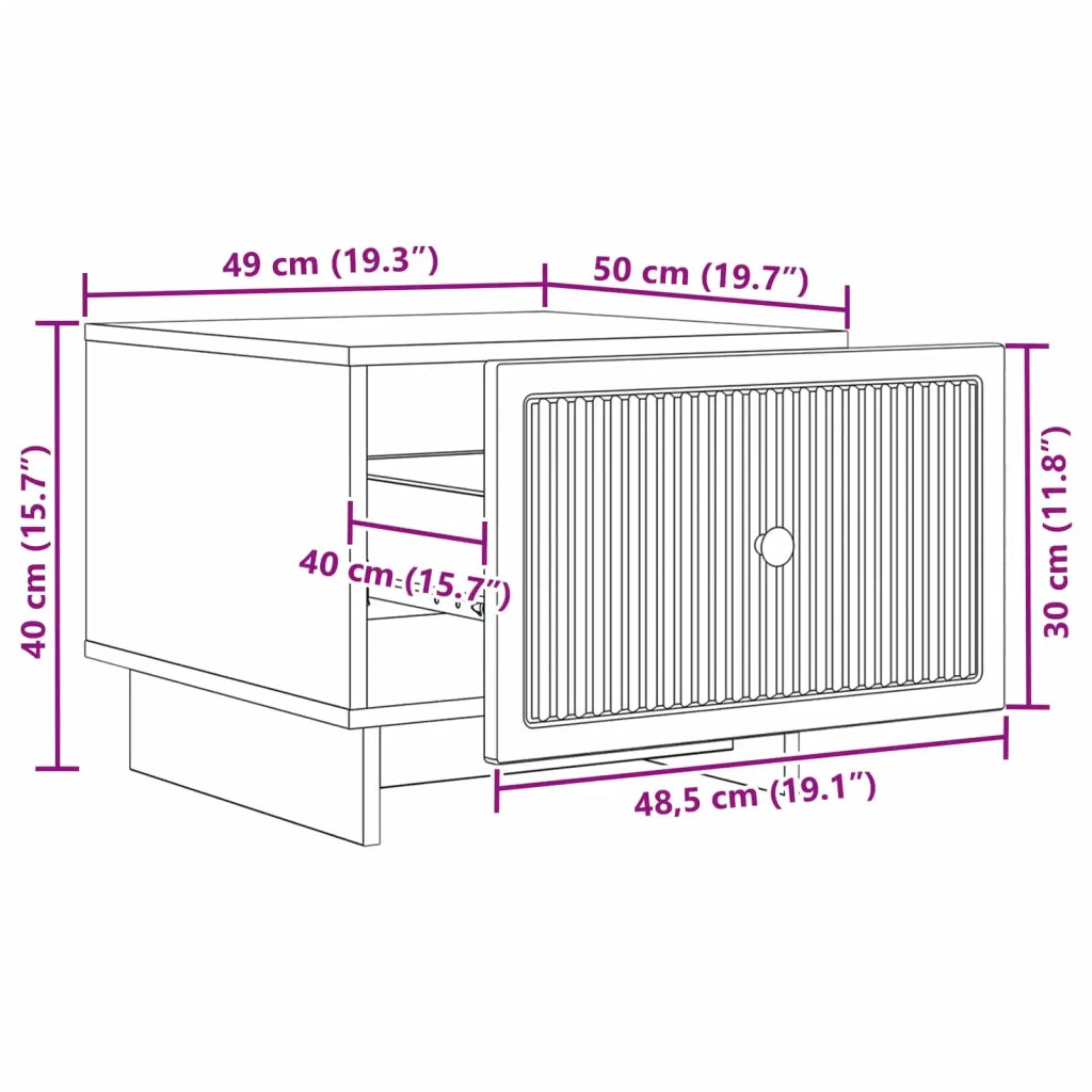 Tavolino da salotto Nero 49 x 50 x 40 cm Legno ingegnerizzato 894046