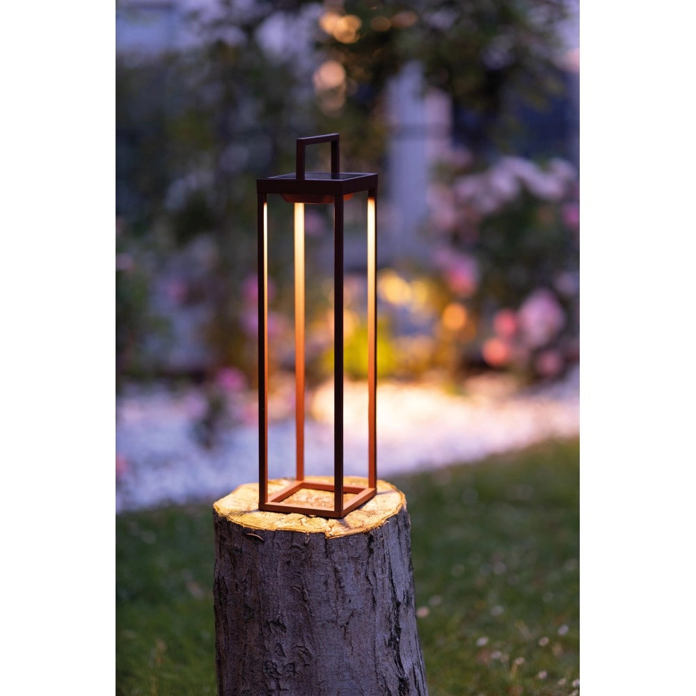Zafferano - Lanterna Home solar 2 a led 37,3cm - Lampada da parete e da tavolo 2W con batteria e sensore crepuscolare - Nera