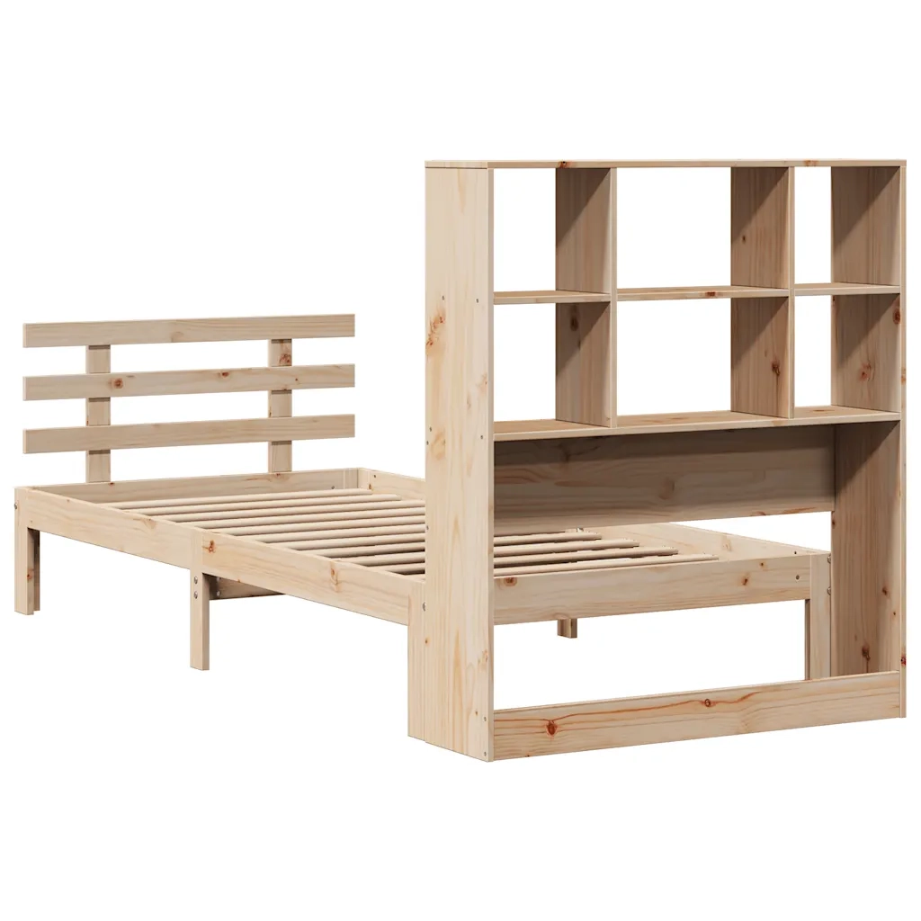 Letto Libreria senza Materasso 90x190 cm Legno Massello Pino 3322743