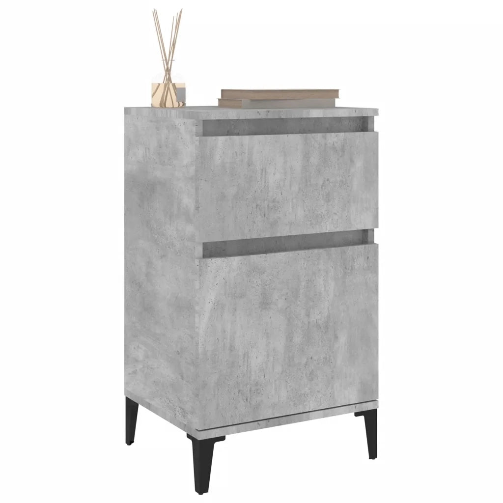 Comodini 2 pz Grigio Cemento 40x35x70 cm 819717