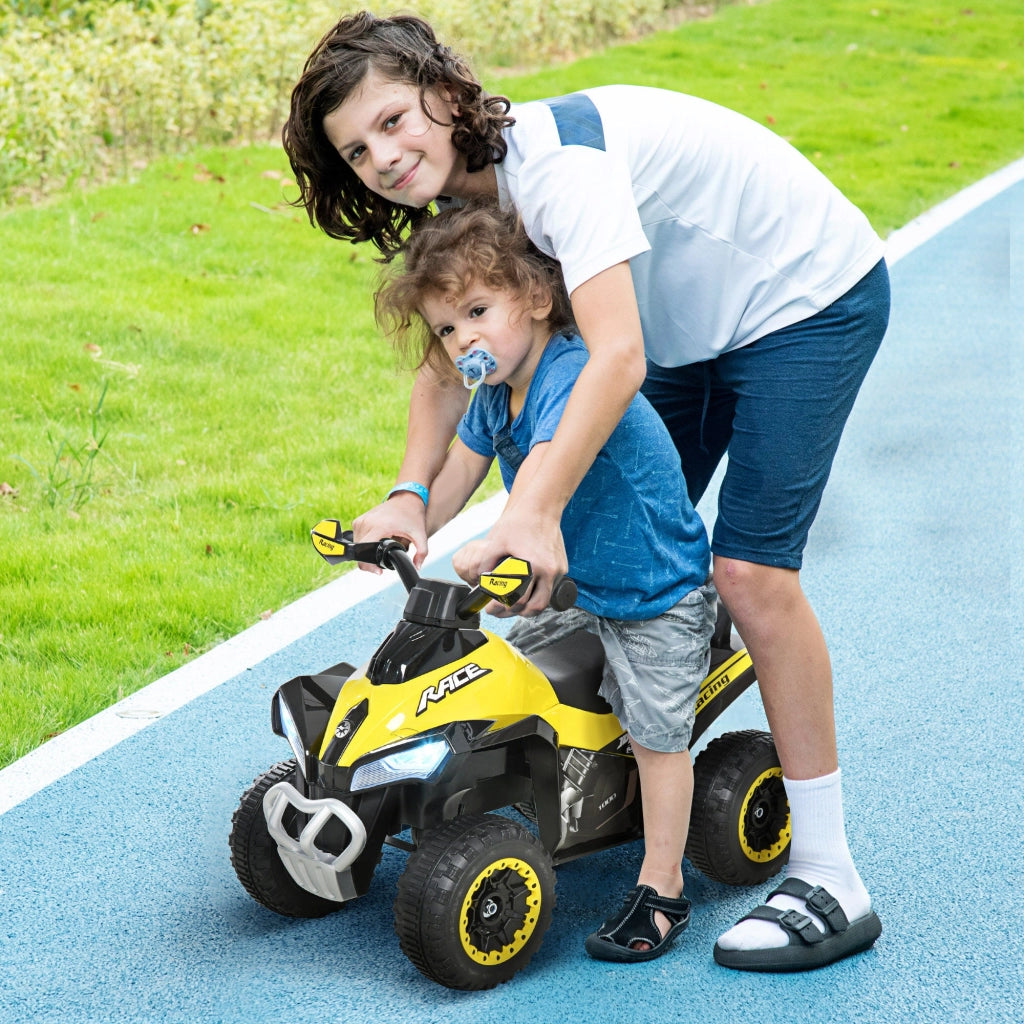 Quad per Bambini a Spinta Manuale con Suoni Integrati Giallo