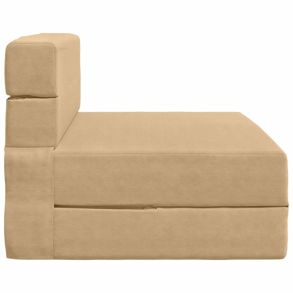 Divano Letto Pieghevole Verde Grigio 100 x 80 x 60 cm Tessuto 900117