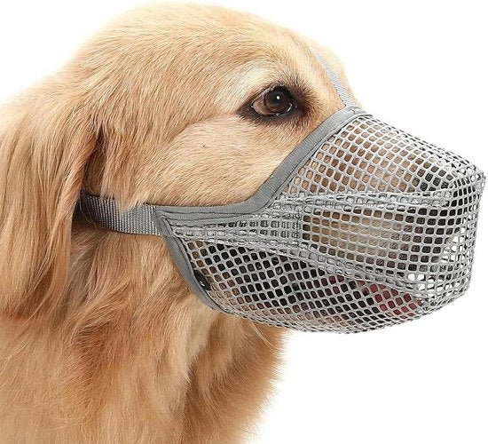 Muilkorf per cani, copertura nasale regolabile, 4 pezzi, colore grigio S