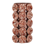 Vaso Decorativo VKH854, Rosso, Metallo, 12,5x12,5x24 cm