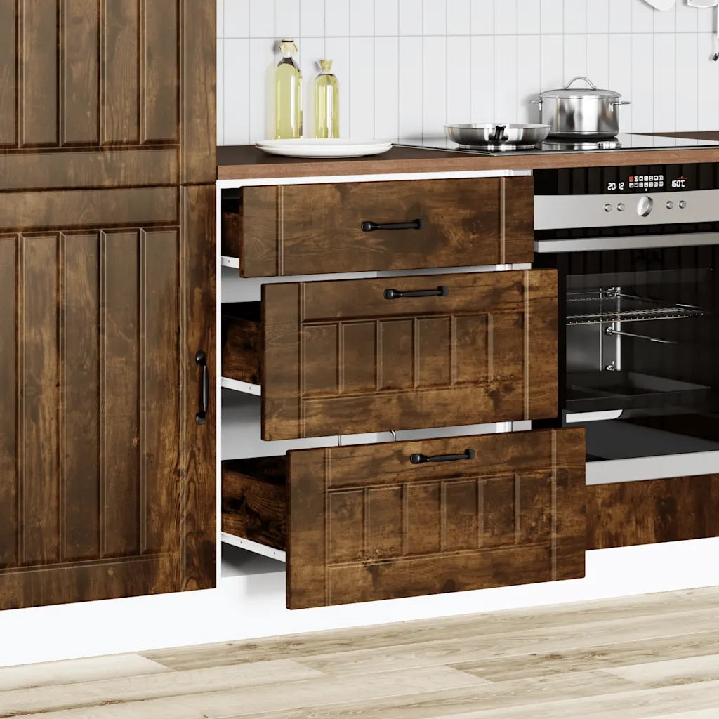 Base da Cucina Lucca Rovere Fumo in Legno Multistrato