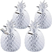 Bottiglia per Alcol con Tappo a Chiave Ananas con 2 Chiavi - Ceramica - Altezza x Diametro 16 x 9 cm - Ideale come Decorazione Regalo - Argento