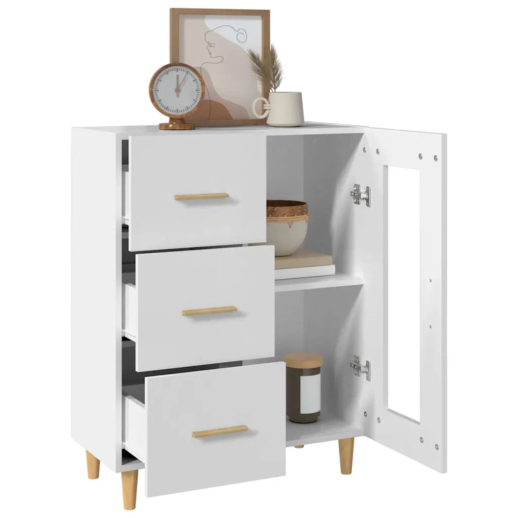 Credenza-Buffet-Armadio da cucina Bianca 69,5x34x90 cm in Legno Multistrato 489670