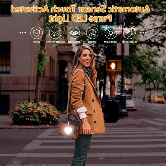 Lanterna a forma di cuore per coppie - LED lampada da tasca con sensore automatico per borse - regali di San Valentino per donne, ragazze e amiche