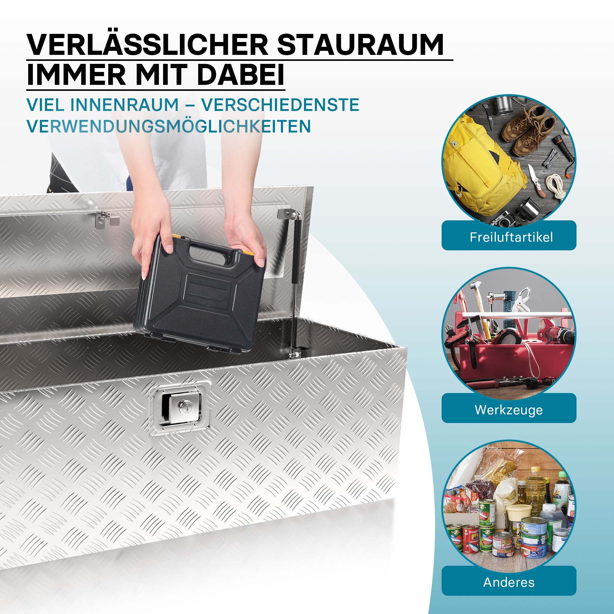 Baule porta attrezzi in alluminio mandorlato Cassa portautensili