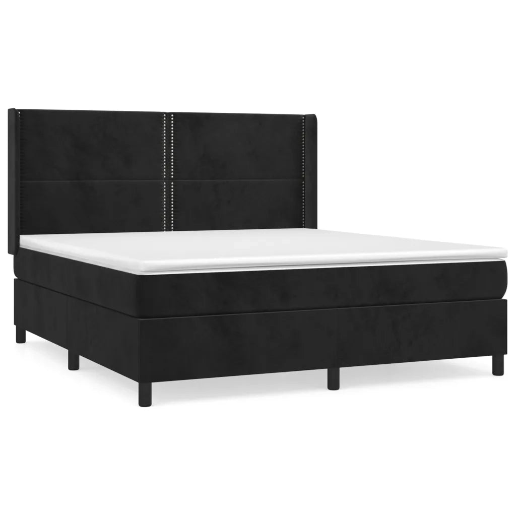 Giroletto a Molle con Materasso Nero 180x200 cm in Vellutocod mxl 74724