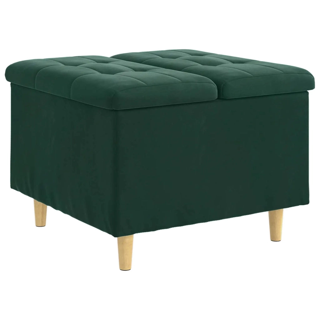 Pouf contenitore Verde Scuro 60 x 60 x 45 cm Velluto