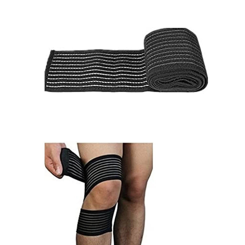 Trade Shop - Ginocchiera Tutore Ginocchia Fascia Elastica Ginocchio Con Chiusura A Strappo -