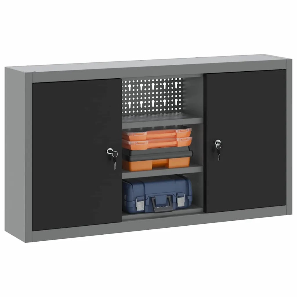 Mobile per attrezzi con blocco Nero e Grigio 100 x 20 x 55 cm CFW9989899