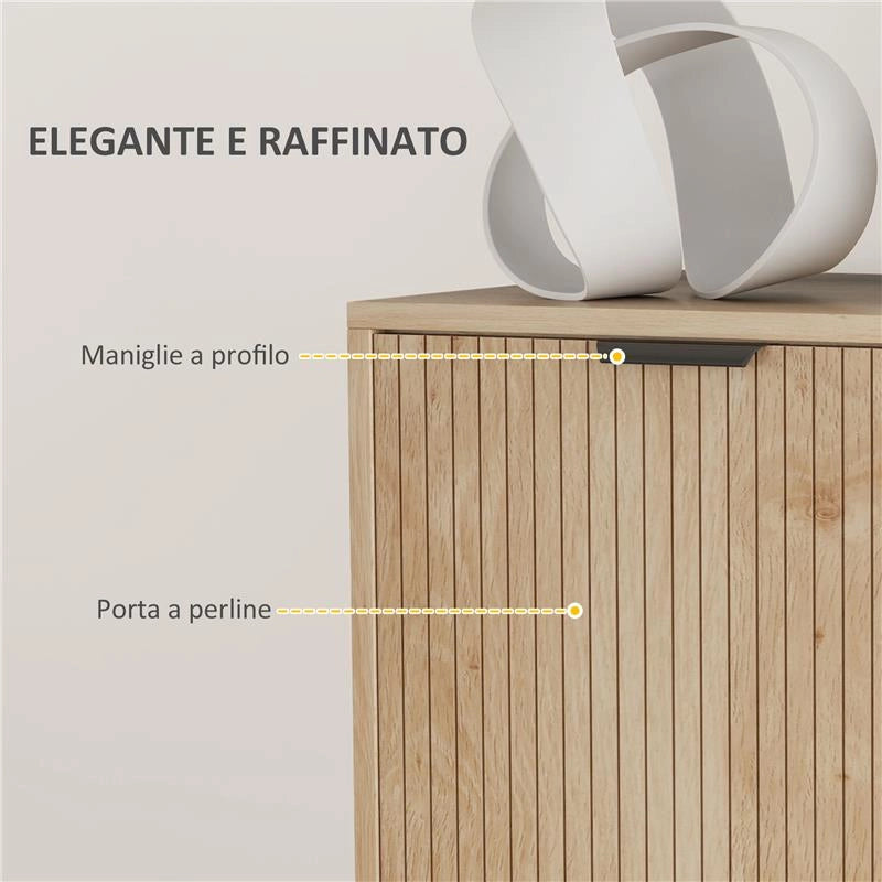 MOBILE CONTENITORE IN LEGNO A 2 LIVELLI CON RIPIANO REGOLABILE SU 3 LIVELLI, 78X40X77.5 CM COLOR ROVERE