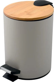 Emicemiere 3L in acciaio inossidabile con coperchio soft-close in bambù, colore taupe