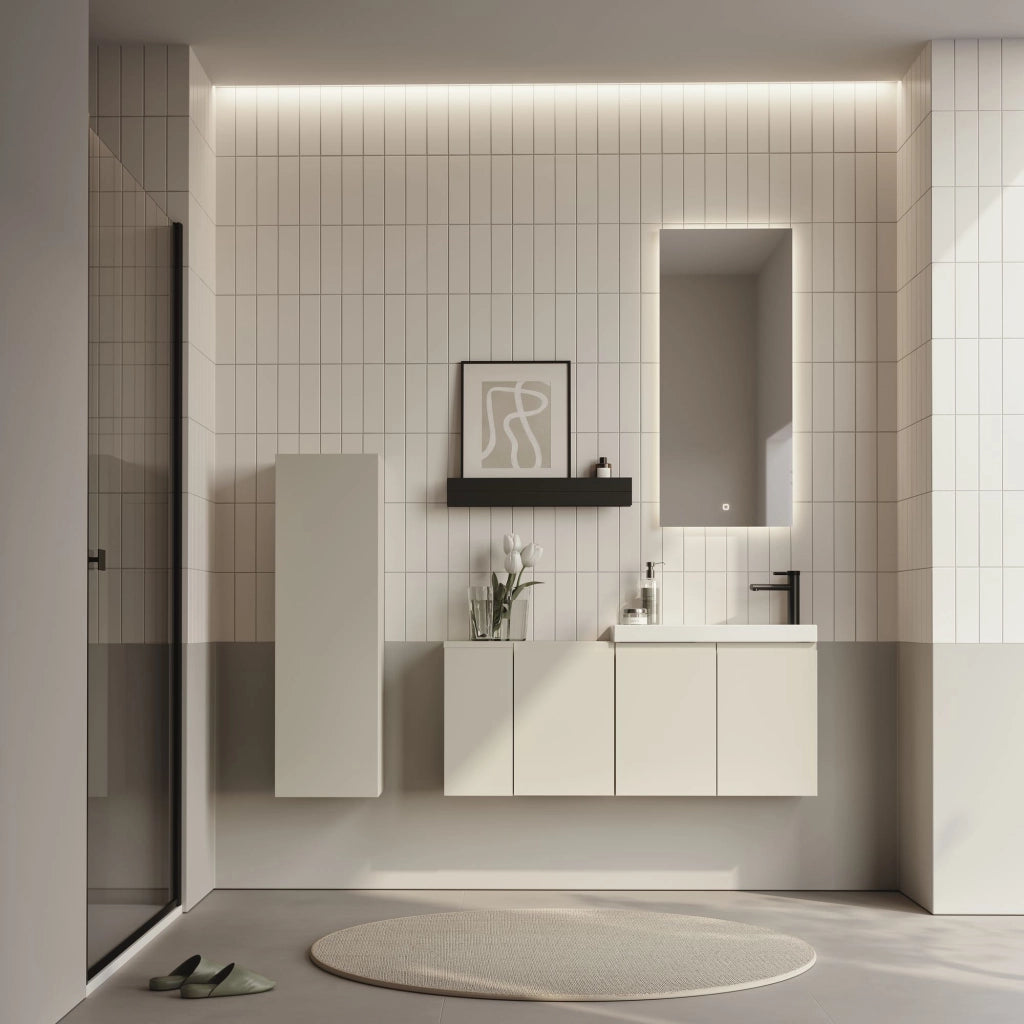 Mobile lavabo "Ferla 110" - 110 x 22 x 45 cm - Cashmere opaco
