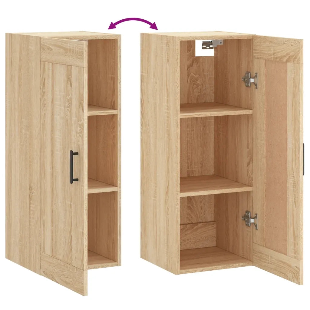 vidaXL Mobile a Parete Rovere Sonoma 34,5x34x90 cm Legno Multistrato