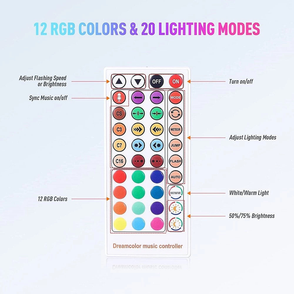 Trade Shop - Luci Per Esterni A Led Rgb 14 Lampadine Dimmerabili Sincronizzate Impermeabili -