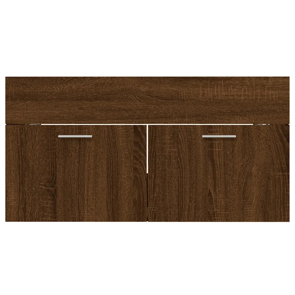 Set Mobili da Bagno | Armadio da bagno 2 pz Rovere Marrone in Legno Multistrato