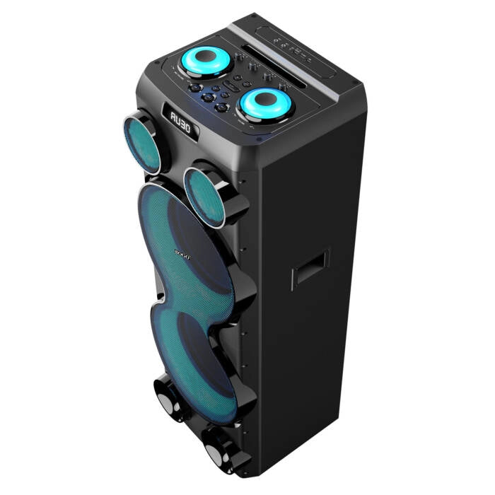 Cassa amplificata portatile 1800W PMPO, 150W RMS, Bluetooth TWS, LED RGB multicolore, karaoke microfono incluso - SOGO