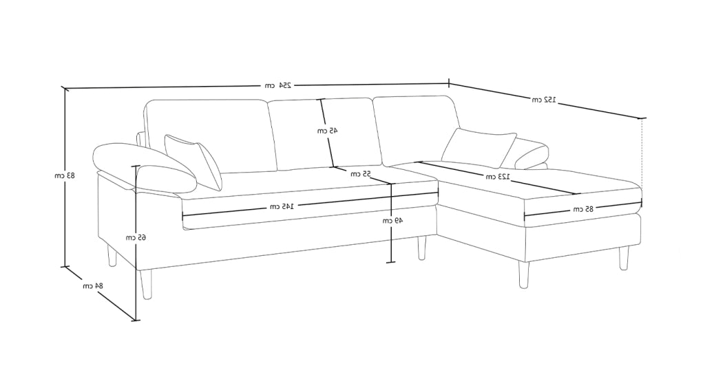 Divano angolare 3 posti con chaise longue destra - Washington - DI-WA16FBC-CLDX