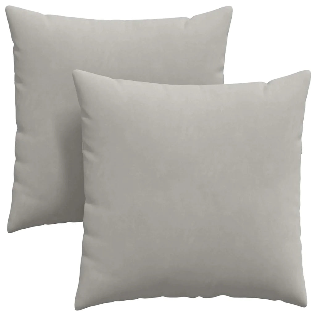 Cuscini da Divano 2 pz-Set di 2 Cuscini per Sofa Grigio chiaro 80 x 80 cm Tessuto 966171