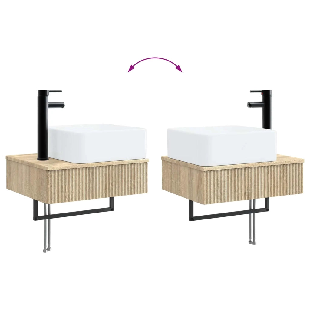 Set di mobili per il bagno 2 pz Rovere Sonoma 3406105