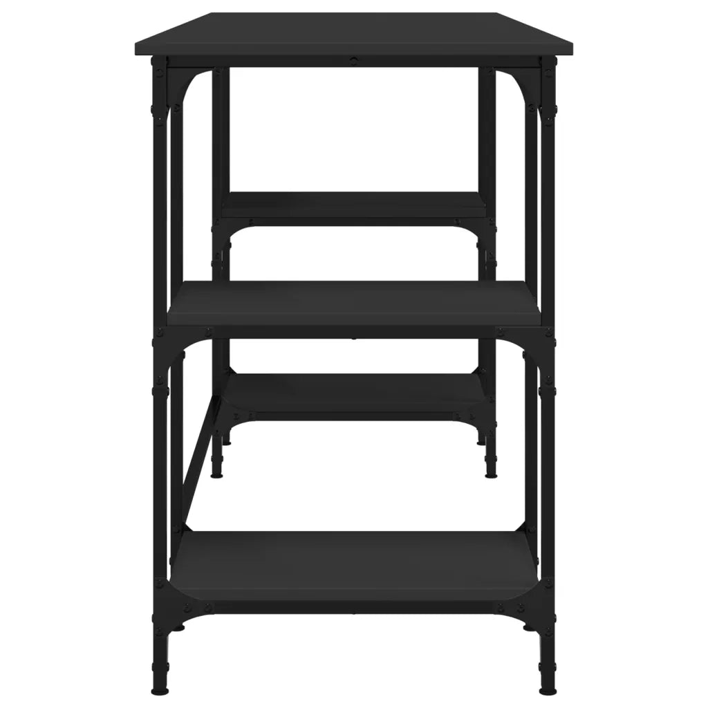 vidaXL Scrivania Nera 140x50x75 cm in Metallo e Legno Multistrato
