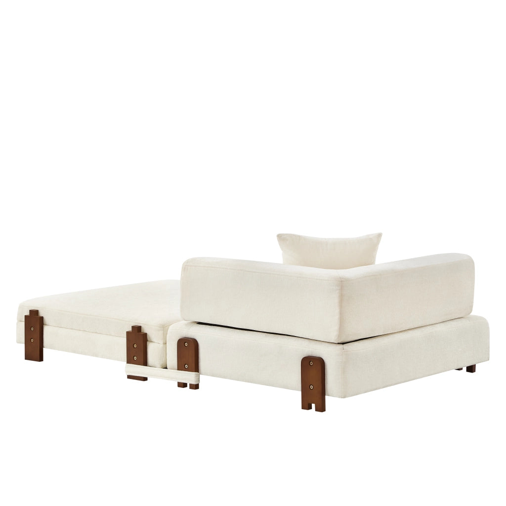 Divano Letto Pieghevole con Braccioli e Vano Contenitore ¨C MINIMAL ¨C Beige