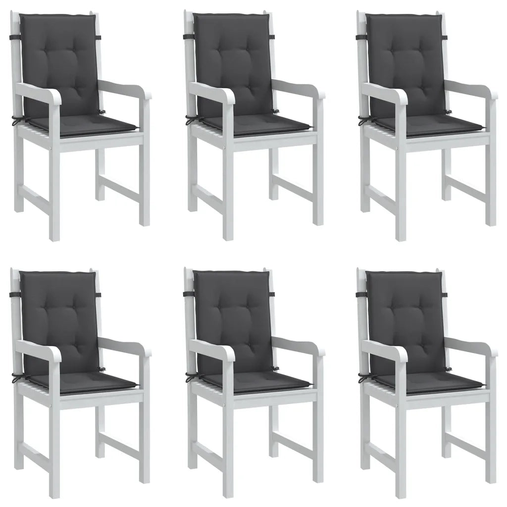 Cuscini Sedia Schiena Bassa 6 pz Antracite MÃ©lange 100x50x4 cm