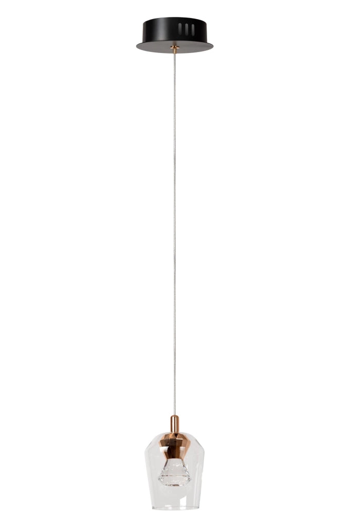Lampada sospensione BERLIANE LED 4W vetro oro nero Lucide