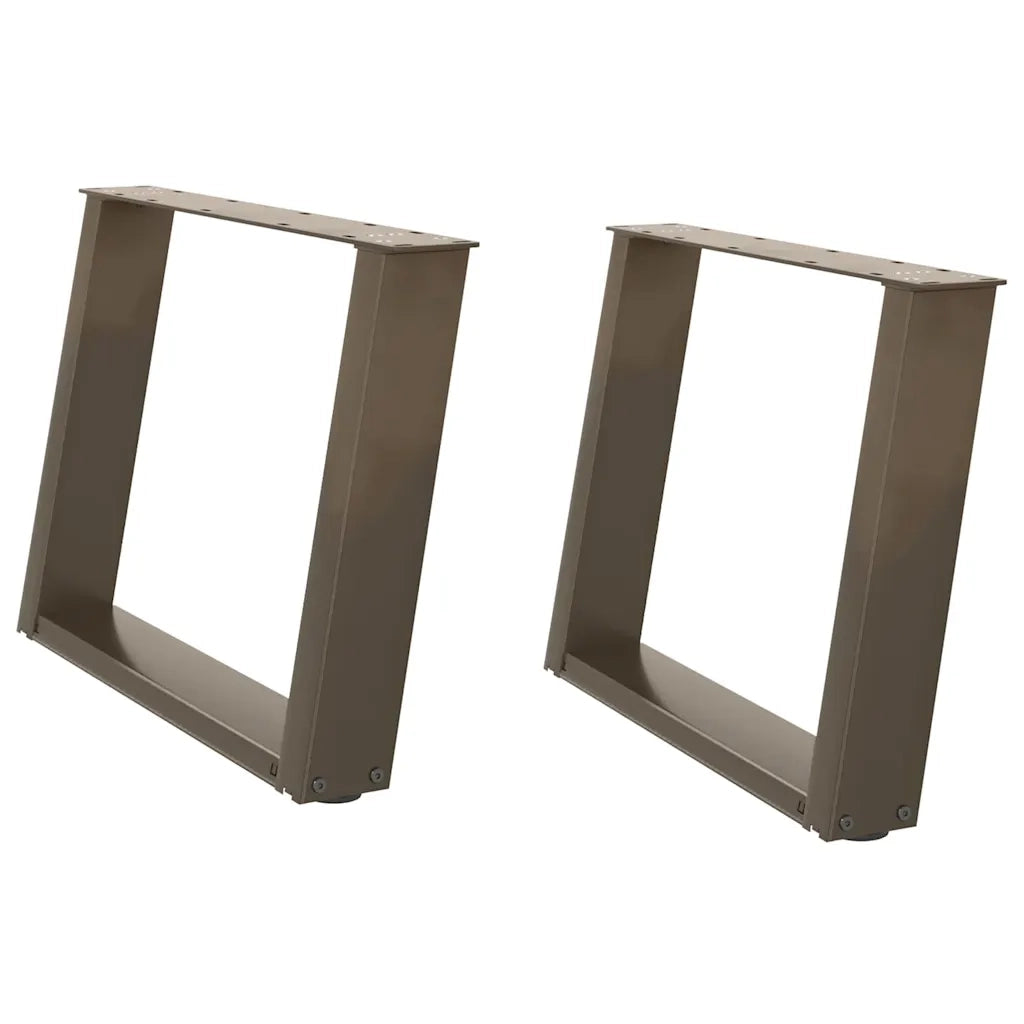 vidaXL Gambe per Tavolino da Caffè a Forma di U 2 pz Acciaio Naturale 60x(42-43) cm Acciaio