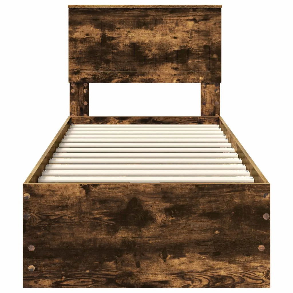 Struttura del letto con cassetto Rovere fumé 75 x 190 cm 3410760