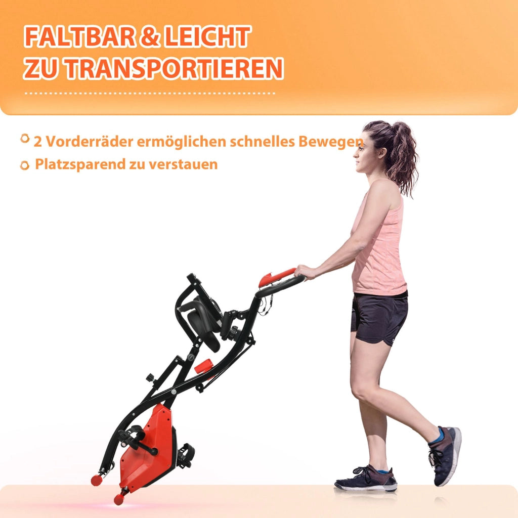 Cyclette pieghevole 2-in-1 ¨C Xylo ¨C con display LCD, cardiofrequenzimetro, resistenza magnetica 8 livelli
