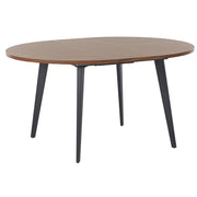 Tavolo da pranzo allungabile rotondo 120/150 x 120 cm Piano in MDF gambe in metallo nero legno scuro stile moderno