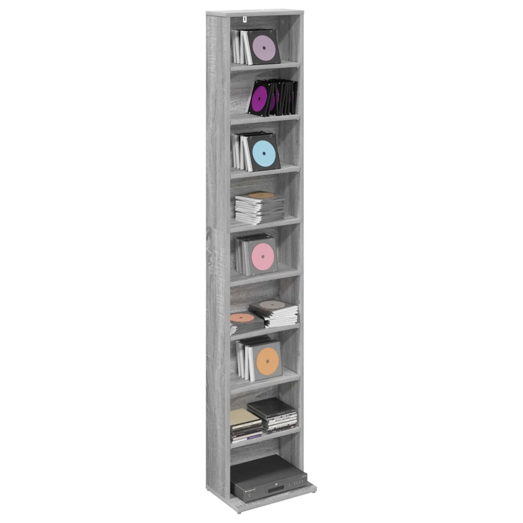 Mobile per CD Sonoma grigio 33 x 23,5 x 175 cm 8012652