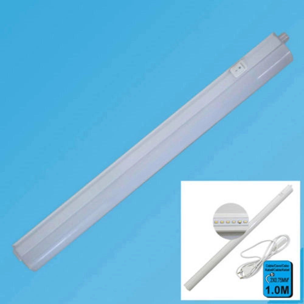 Trade Shop - Lampada Led Da Muro Con Interruttore 7 Watt 80 Smd 3300k Luce Calda Tubo 1 Metro -