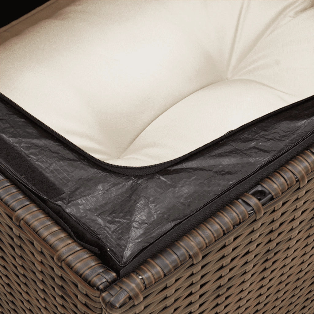 Set Divano da Giardino 4 pz con Cuscini Marrone in Polyrattan 3249322