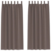 Tende Oscuranti | Tende Blackout con Anelli 2 pz Marrone Scuro 245 x 140 cm