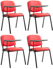Set di 4 sedie Ken con tavolo pieghevole in similpelle rosso
