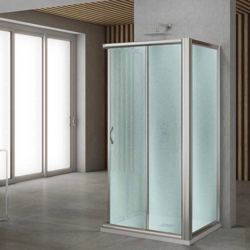 Ogomondo parete fissa laterale in cristallo per box doccia angolare con due ante *** misure 87-90xh190 cm stampato, c...