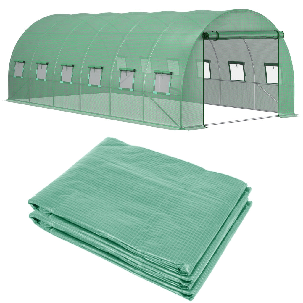 Telo Serra 3x6 m ¨C zephmum ¨C Verde 12 Finestre UV Resina Polipropilene