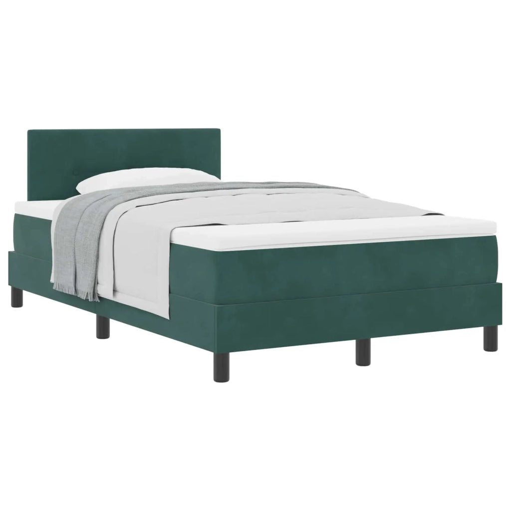 Letto a molle con materasso Verde Scuro 120 x 190 cm Velluto 3339161