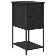 Comodino | Armadio da Notte | Mobiletto da notte Rovere nero 32 x 42 x 70 cm Legno multistrato